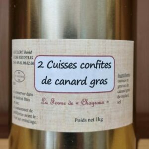 2 Cuisses Confites de Canard - Boite