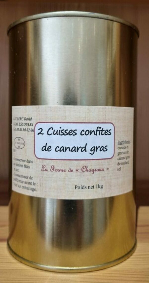 2 Cuisses Confites de Canard - Boite