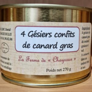 4 Gésiers Confits de Canard