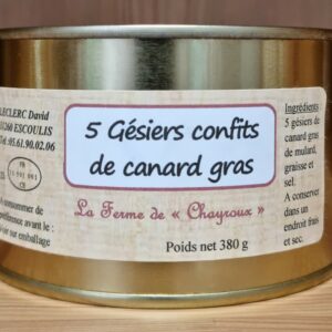 5 Gésiers Confits de Canard